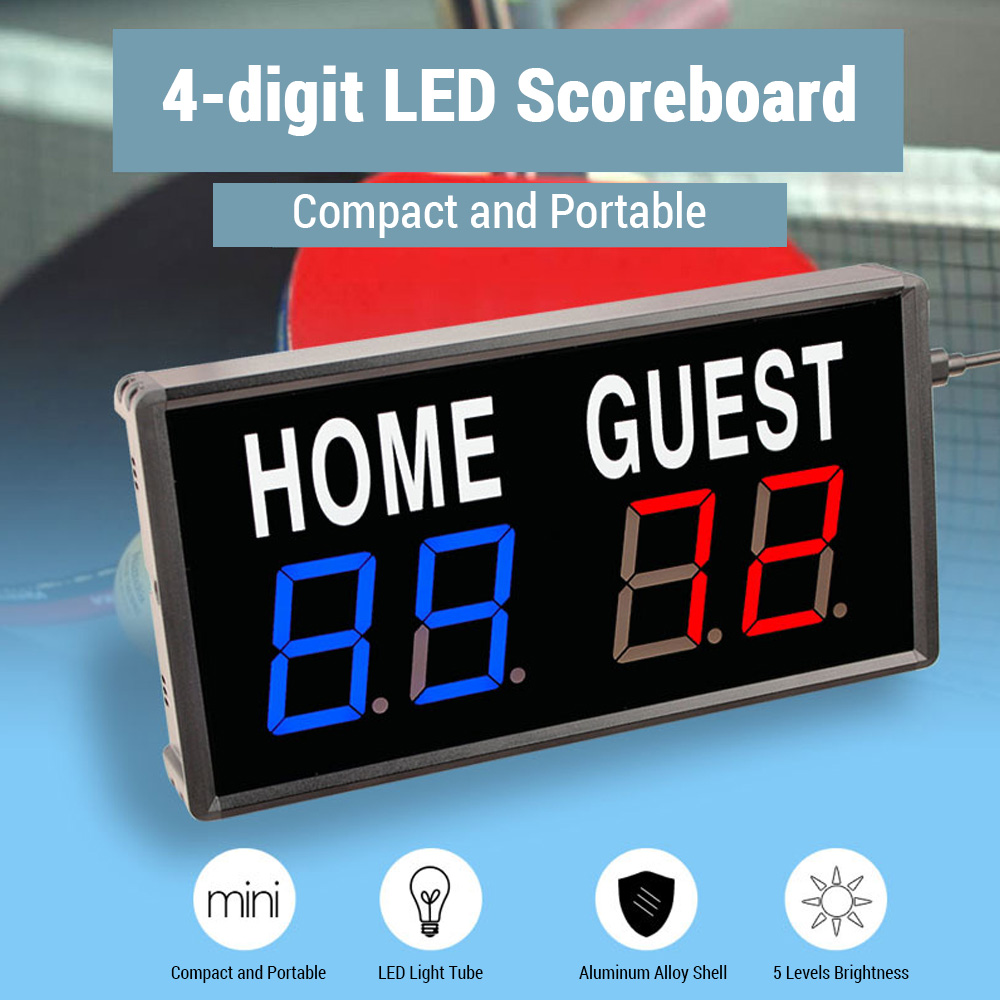 휴대용 4자리 LED 점수판 디지털 홈 게스트 점수 기 - Table Tennis Scoreboard 리뷰 및 가격